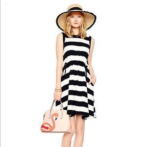 Kate Spade Yarn Spun Black and Cream Stripe Dress